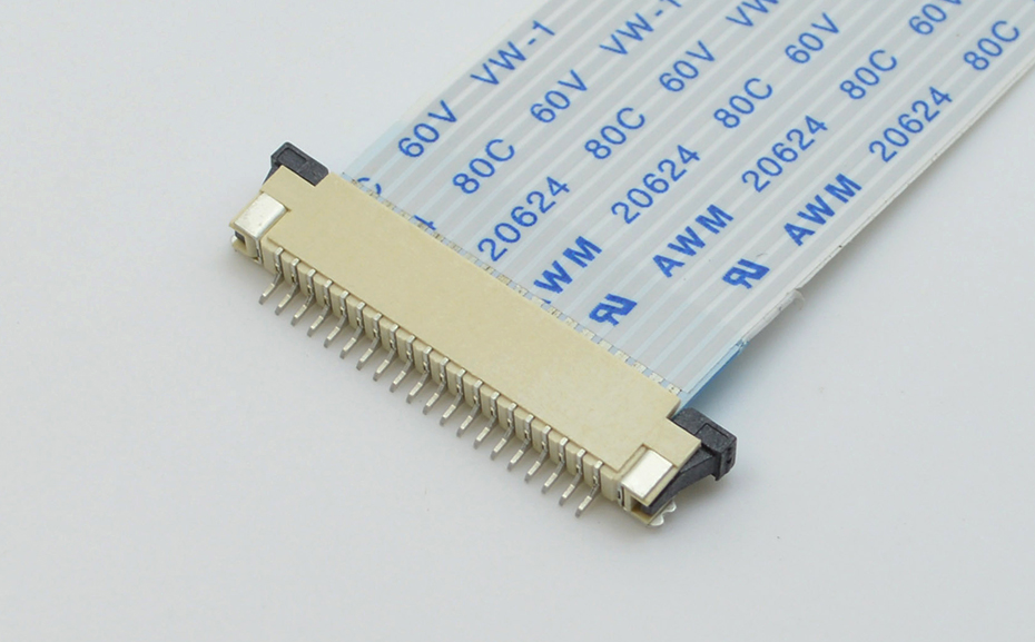 FPC/FFC连接器 0.5MM间距前插后翻 软排线座翻盖上接50P,男人吃奶摸下挵进去啪啪麻豆