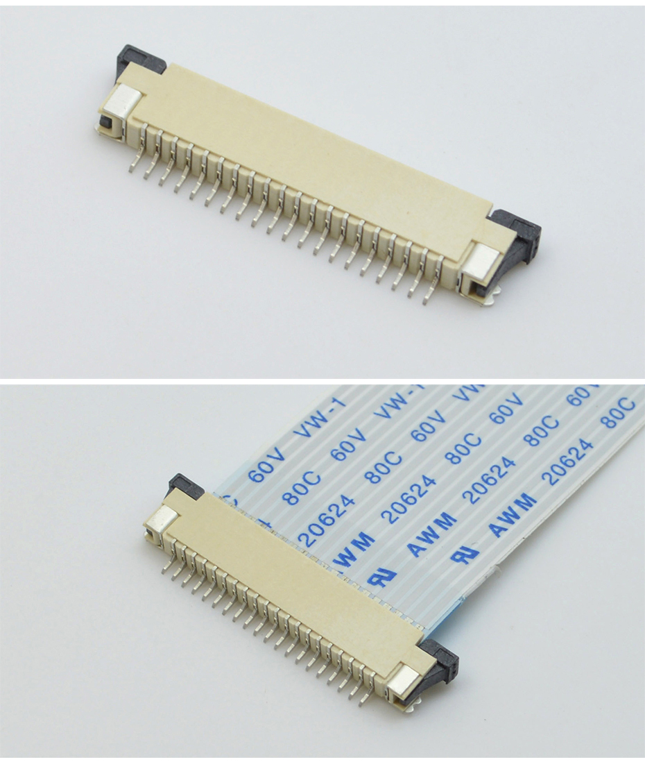 FPC/FFC连接器 0.5MM间距前插后翻 软排线座翻盖上接50P,男人吃奶摸下挵进去啪啪麻豆