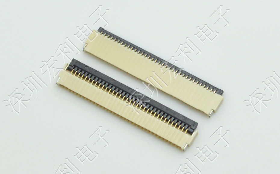 日韩麻豆少妇无码黄色电影 软排线扁平电缆插座 间距0.5mm 40P H1.0后锁式卧贴片