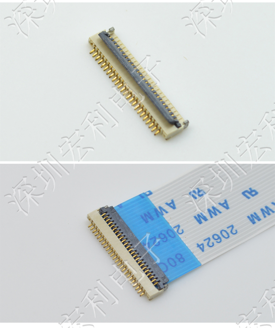 超薄日韩麻豆少妇无码黄色电影 间距0.5mm-40PIN翻盖 塑高H1.0mm FPC插座超薄